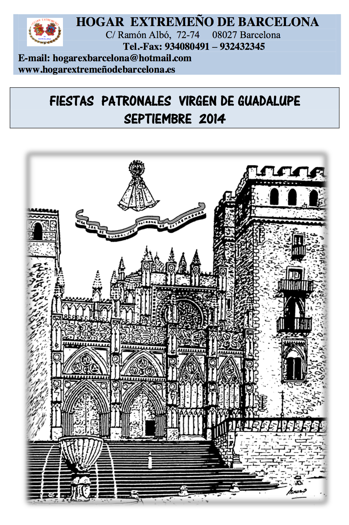 Fiestas patronales virgen de guadalupe 2014 en el hogar extremeno de barcelona
