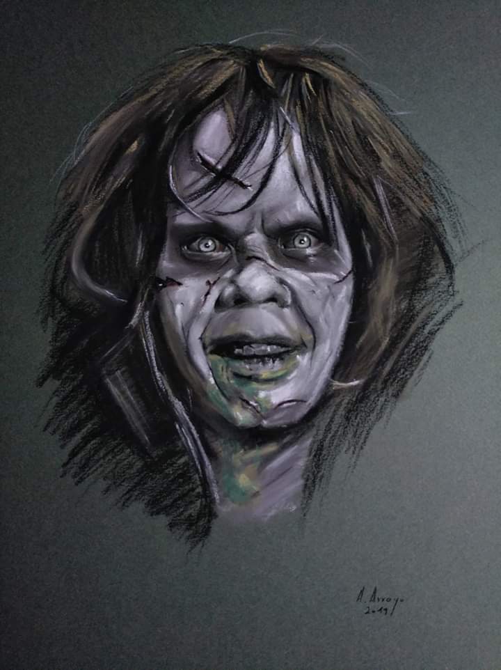 La Niña del Exorcista (Pastel y lápiz de carboncillo.  2019)