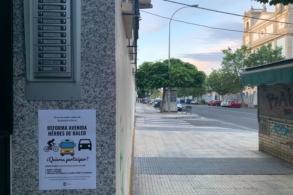 Las obras de humanización de la Avenida Héroes de Baler en Cáceres salen a licitación por 2.2 millones