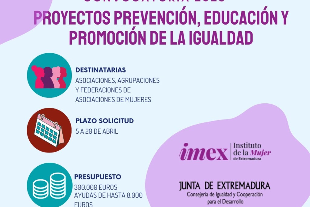 Abierto el plazo para solicitar ayudas para la puesta en marcha de proyectos de asociaciones y federaciones de mujeres