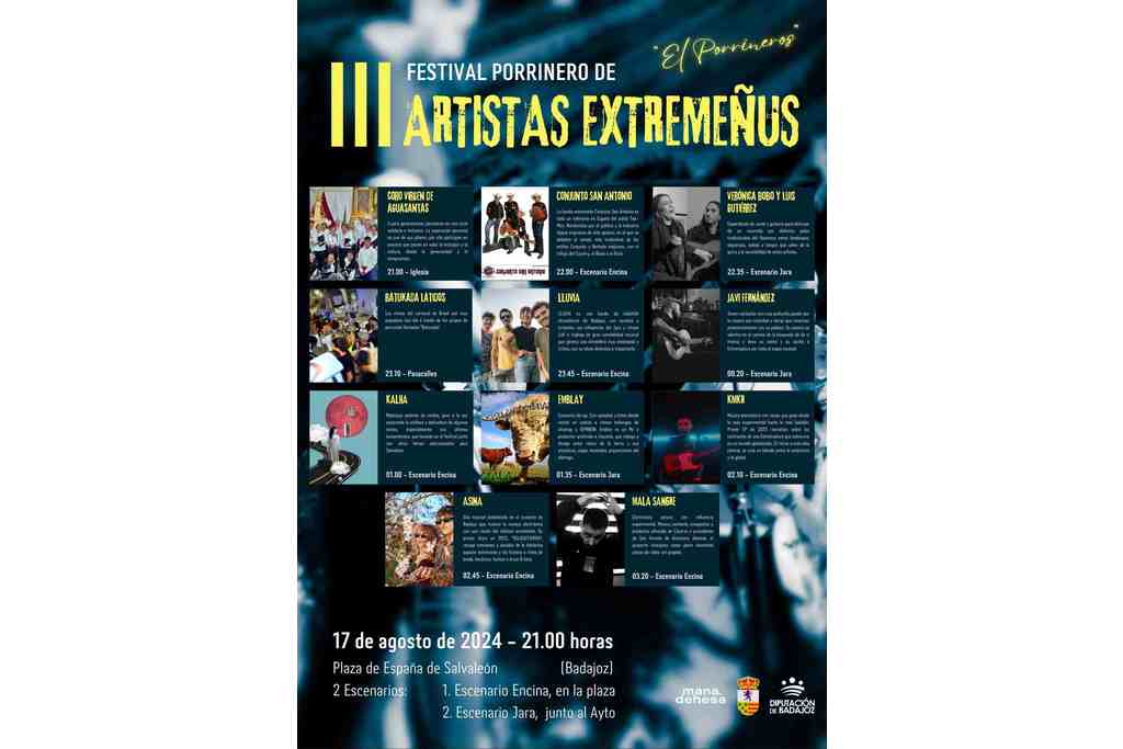 Más de 60 participantes en el III Festival Porrinero de Artistas Extremeñus