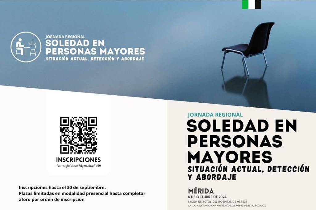 El SEPAD celebrará en Mérida la Jornada Regional "Soledad en Personas Mayores: situación actual, detección y abordaje"