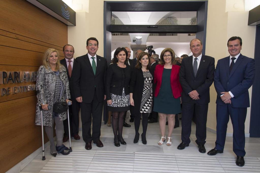 Gobex 30 años de Parlamento de Ext. El presidente del Gobierno de Extremadura, José Antonio Monago, participa junto a la vicepresidenta del Gobierno de España, Sora