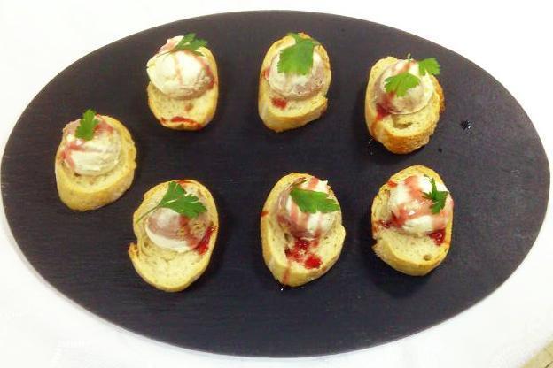 Platos Presentación de aperitivos en eventos