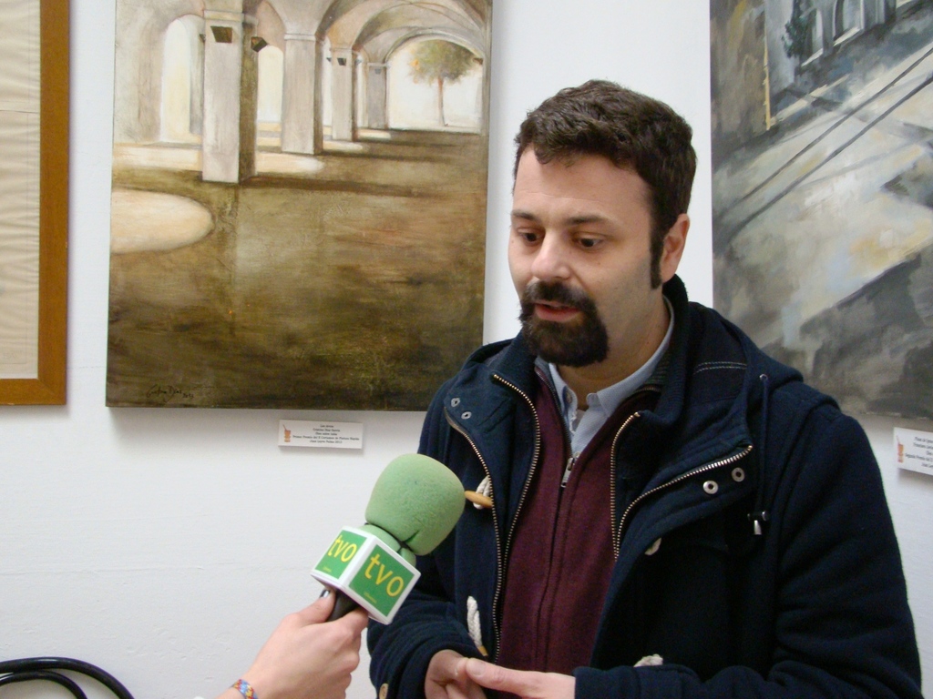 Javier Páez entrevistado por la Televisión Local de Olivenza