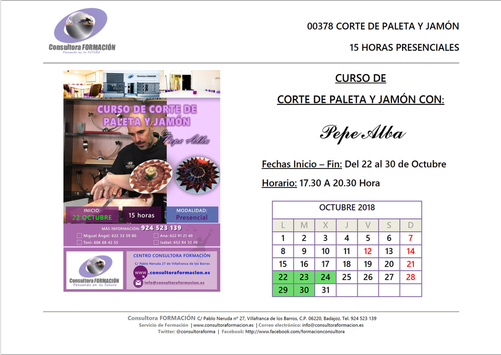 Calendario Curso de Formación