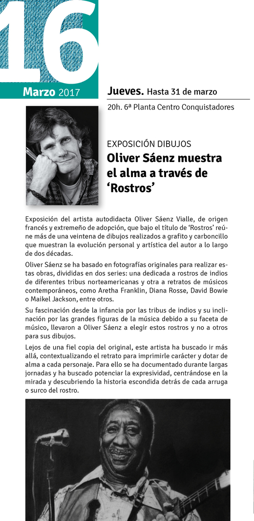 Exposición: "El alma a través de Rostros" de Oliver Sáenz - Badajoz