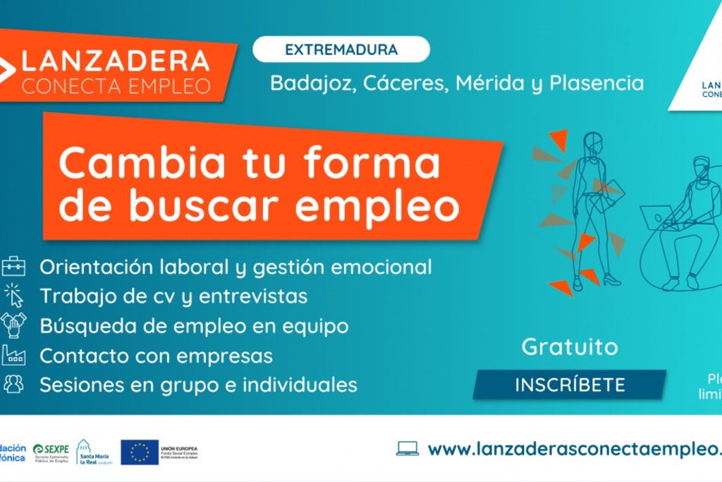 Últimos días para inscribirse en las Lanzaderas Conecta Empleo de Badajoz, Cáceres, Mérida y Plasencia para personas desempleadas