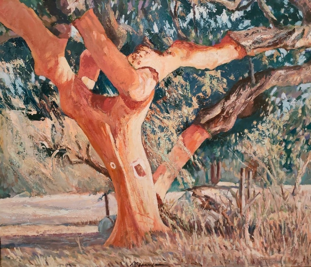 16 11 Quercus suber; 1H; 10; Carias (Tristao r Isolda) (óleo sobre tela 85x100 cm)Manuel Casa Branca