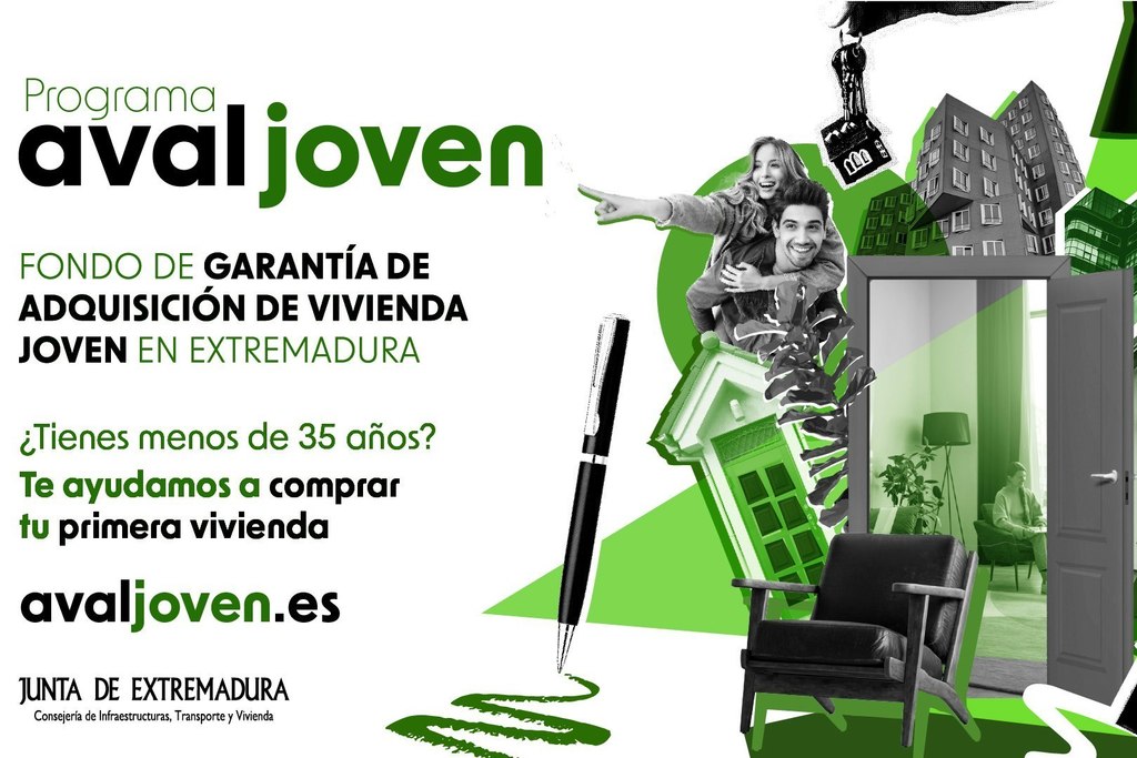 La Junta y nueve entidades financieras habilitan desde hoy el aval para que los jóvenes extremeños accedan a su primera vivienda