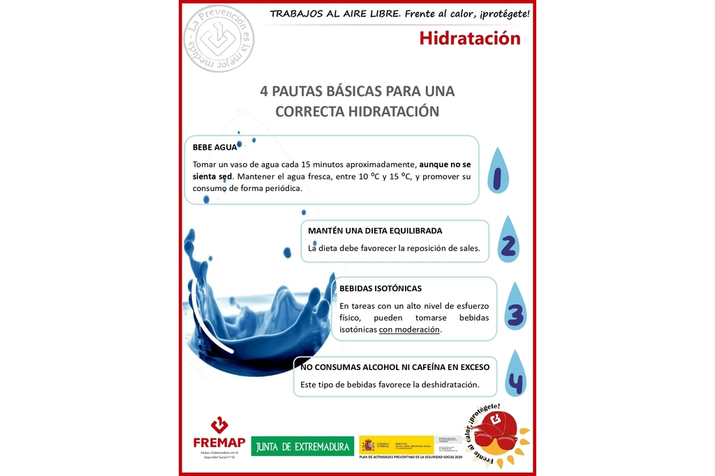 La Consejería de Hacienda y Administración Pública pone en marcha la campaña 'Frente al calor, ¡protégete!' en colaboración con FREMAP