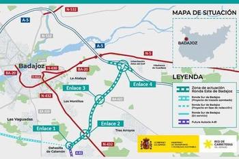 Transportes adjudica por 2,78 millones de euros la redacción del proyecto de la Ronda Este de Badajoz