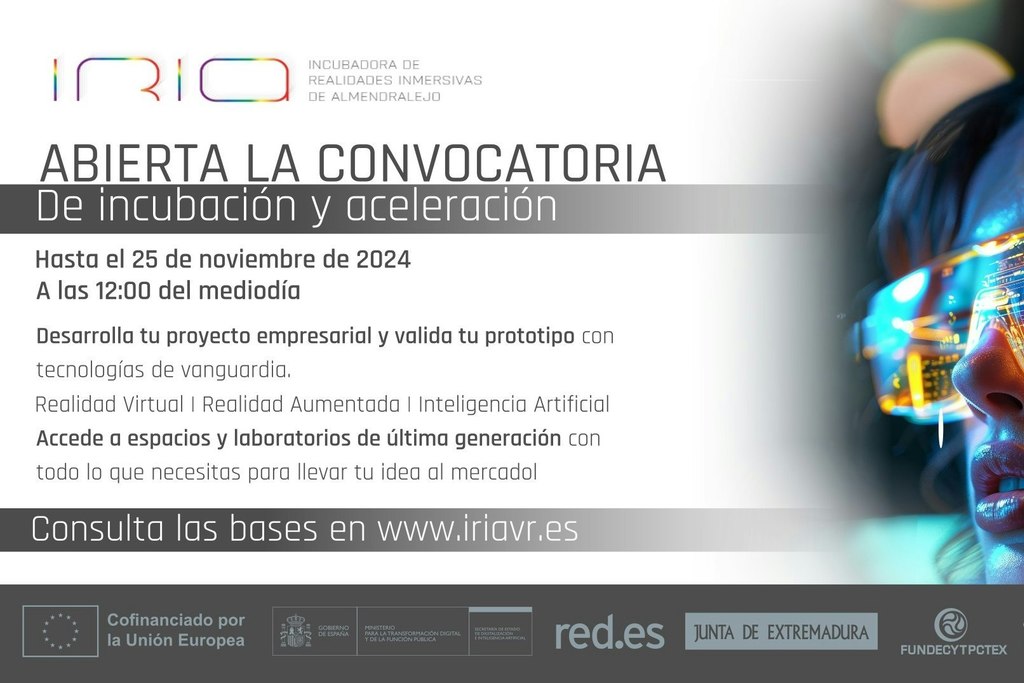 Este viernes abre la primera convocatoria para desarrollar proyectos empresariales en la Incubadora de Realidades Inmersivas de Almendralejo